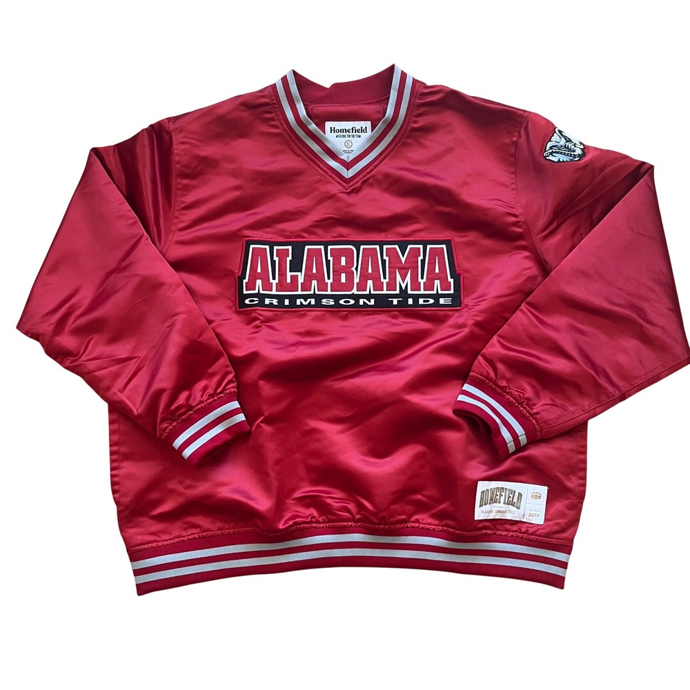 Homefield Alabama Crimson Tide Satin Windbreaker Pullover Jacket Red‎ Mens XL